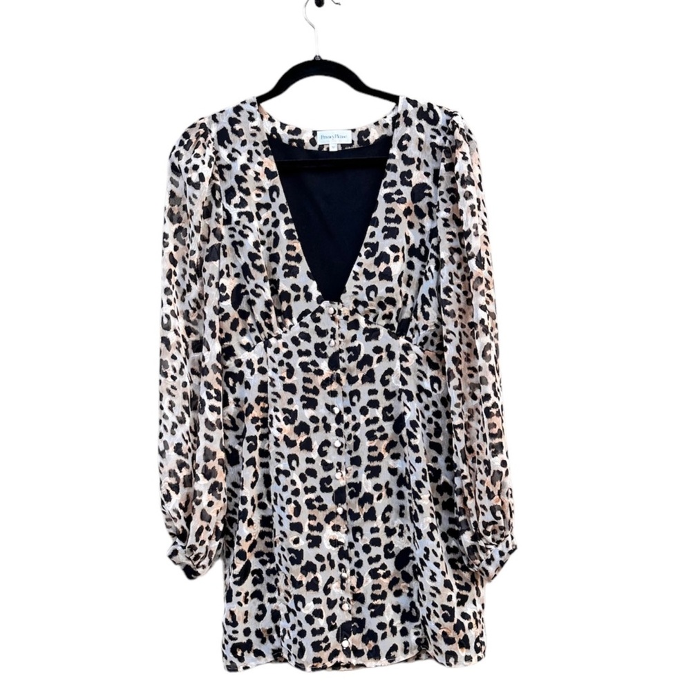 Privacy Please Julissa Button Up Leopard Print Mi… - image 6